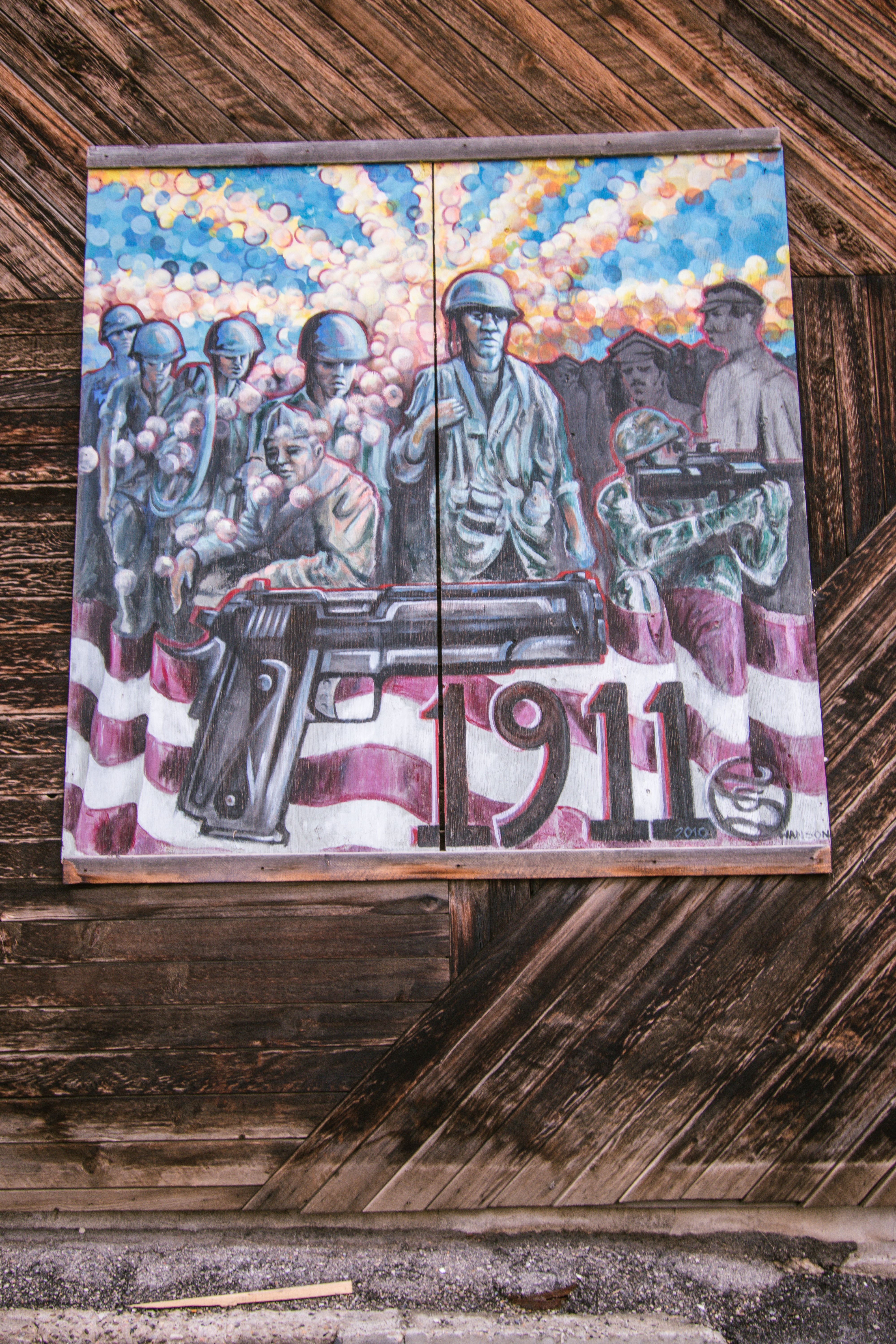 Salt Lake City street art soldiers with date 1911