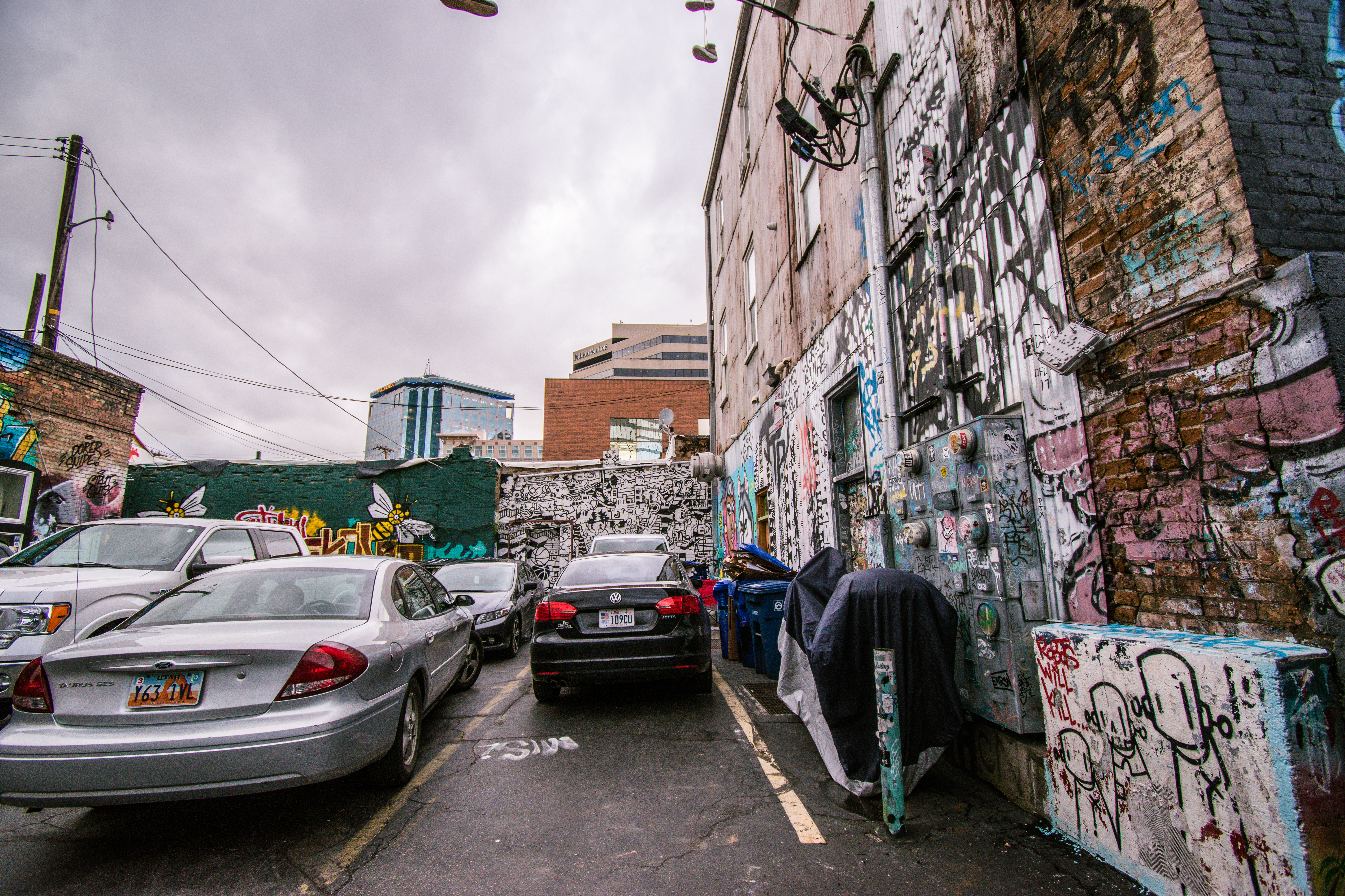 Alley of street art in Salt Lake City